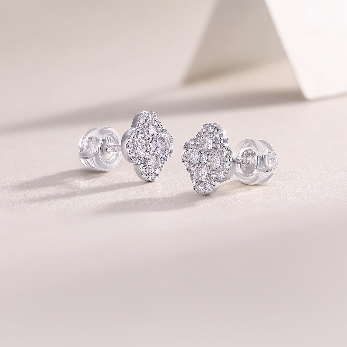 Fragrance Luxury Fashion Diamond Earrings Stud Inlaid With Mosan Diamond Silver Jewelry