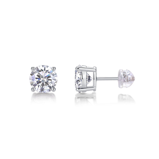 Luxury Fashion Classic Moissanite Silver Stud Earrings