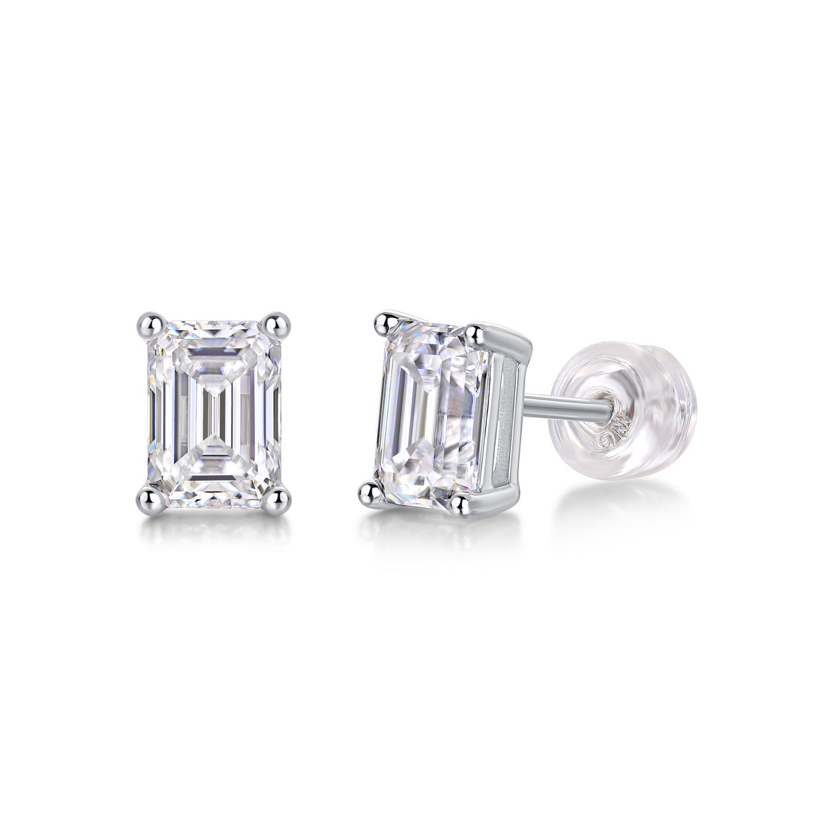 Sink Into Luxury Fashion Diamond Earrings Studs Set With Mosan Diamond Silver Ornaments