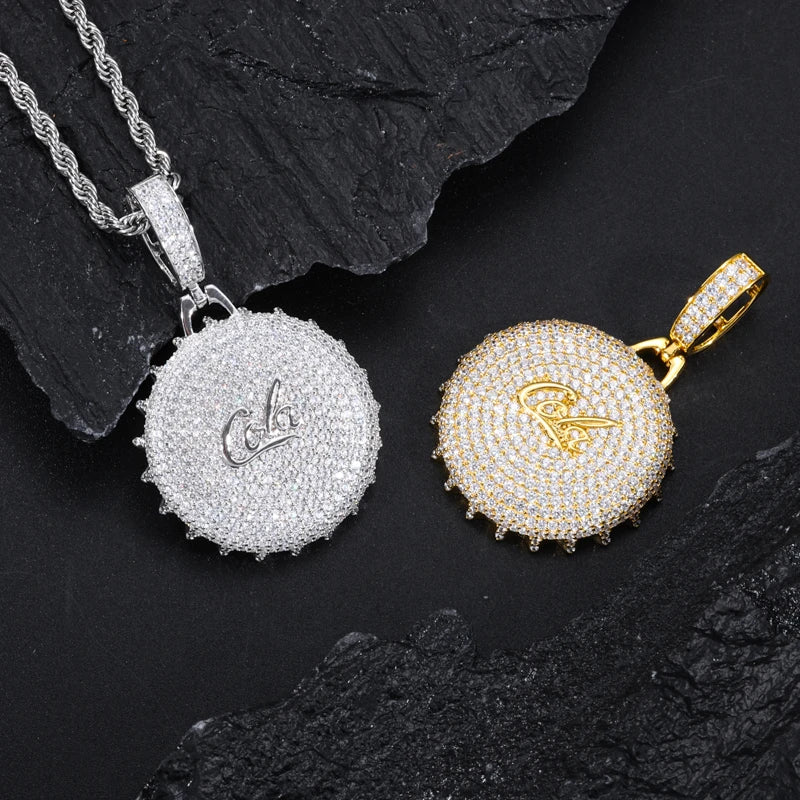 High Quality Unisex Beer cap Pendant Iced Out For Men Hip Hop Jewelry Gifts Accessories
