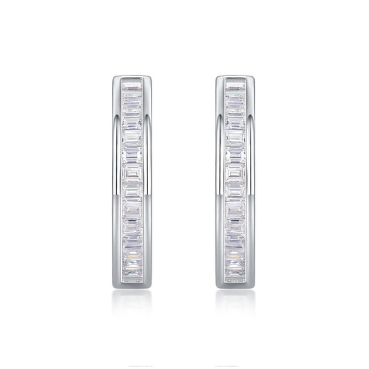 The Dawn Of Luxury Fashion Diamond Earrings Earrings Studded With Mosan Diamond Silver Jewelry