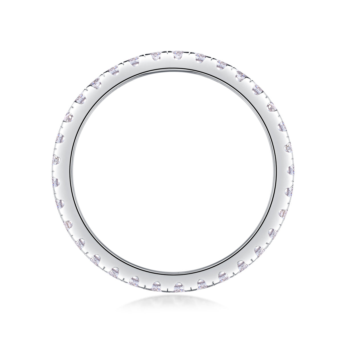 Luxury Fashion Row Diamond Ring Moissanite Silver Ring