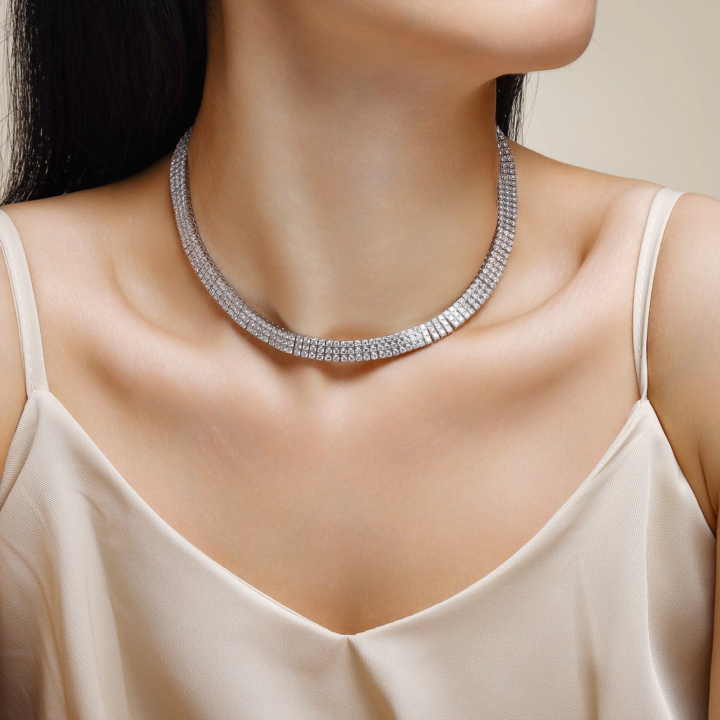 Aperture - Set With Top-quality Moissanite Luxury And Fashionable Light Luxury Jewelry Silver Bracelet S925 Silver Plated Platinum